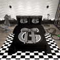 thumbnail image 3 of Erosebridal Initial Letter G Bedding Twin Comforter Set, Black Gray Down Comforter, Kawaii Bow-tie Reversible Comforters & Duvets, Lightweight Room Decorative, 2 Pieces, 3 of 8