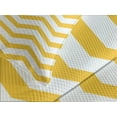 thumbnail image 4 of Ambesonne Striped Quilted Bedspread Set 3 Pcs, Wavy Horizontal Art, Queen Size, Yellow and White, 4 of 5