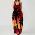 thumbnail image 2 of asdoklhq Womens Plus Size Clearance Dresses,Women Casual Plus Size Print O-Sleeveless Pocket Maxi Long Dress, 2 of 5