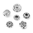 thumbnail image 2 of 1Box 255Pcs 6 Style Iron Rhinestone & Tibetan Style Alloy Spacer Beads Rondelle & Bicone & Flower & Barrel Antique Silver 6~8x3~6mm Hole: 1~2 5mm, 2 of 6