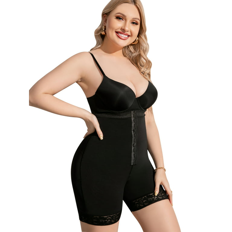 SAYFUT Mid-Thigh Bodysuit Tummy Control Compression Shapewear for Women  Seamless Full Body Shaper 