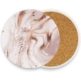 thumbnail image 2 of Coolnut Rose Gold Abstract Marble Coasters Absorbent Heat Resistant Drink Coaster Ceramic Stone Coaster with Cork Base Desktop Protection Mat for All Kinds of Cups and Mugs 4PCS Home Decor, 2 of 6