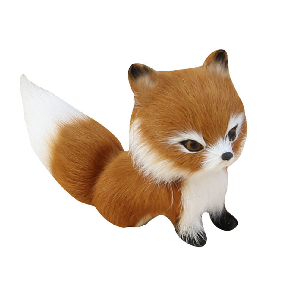 Small Simulation Plush Little Sitting Fox Mini Stuffed Animal for Kids Gift 