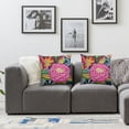 thumbnail image 3 of Nawypu  Hot Pink Royal Blue Peony Floral Throw Pillow Cover Colorful Chinoiserie Flower Sofa Pillow Cover Asian Scenic Chinoiserie White Accent Pillow for Sofa Couch Car Chair 2pcs 12x12in, 3 of 6