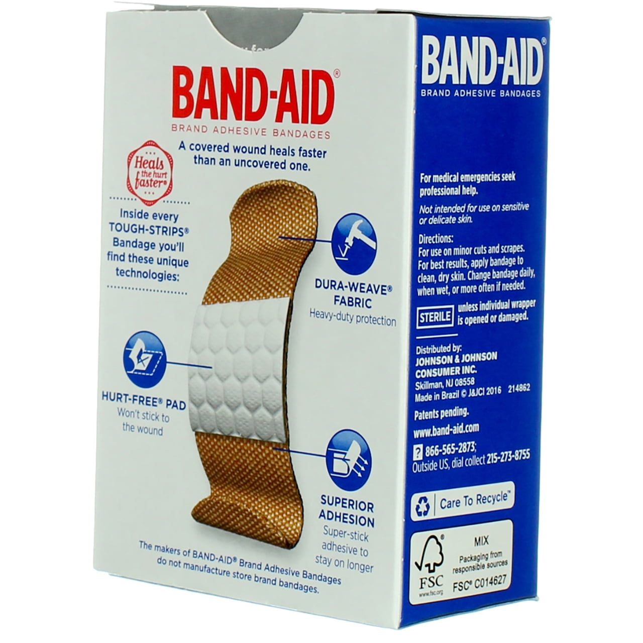 Band-Aid Brand Tough Strips Adhesive Bandage, All One Size, 20 ct (Pack of 4)