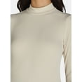 thumbnail image 5 of No Boundaries Ribbed Mock Neck Top with Long Sleeves, Women’s and Women’s Plus, 5 of 5