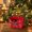 Red, variant on Aonerit 11.6X6.3In Handwoven Wood Gift Basket With Strip Handle, Bow Holiday Storage, For Snacks Gifts, Rustic Christmas Organizer