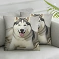 thumbnail image 2 of Nawypu Pillow Cover Decorative Square Pillowcase Cute Dog Siberian Husky White Animals Wildlife Paw Healthy Alaskan Sled Happy Domestic Pet Loyalty Soft Cushion Case for Sofa Bedroom Car 2pc, 2 of 6
