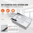 thumbnail image 2 of Lavabo de Cuisine 30 Pouces en Acier Inoxydable Monté sur le Dessus, 2 of 7