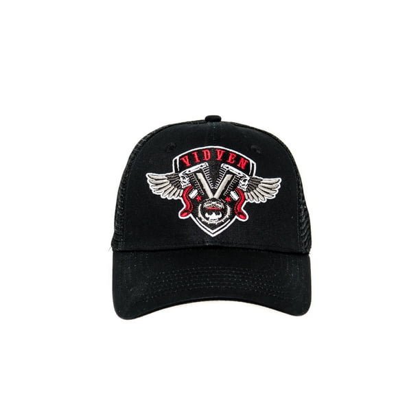 Black Hats for Men Baseball Cap Trucker Skull Biker Style, Fishing