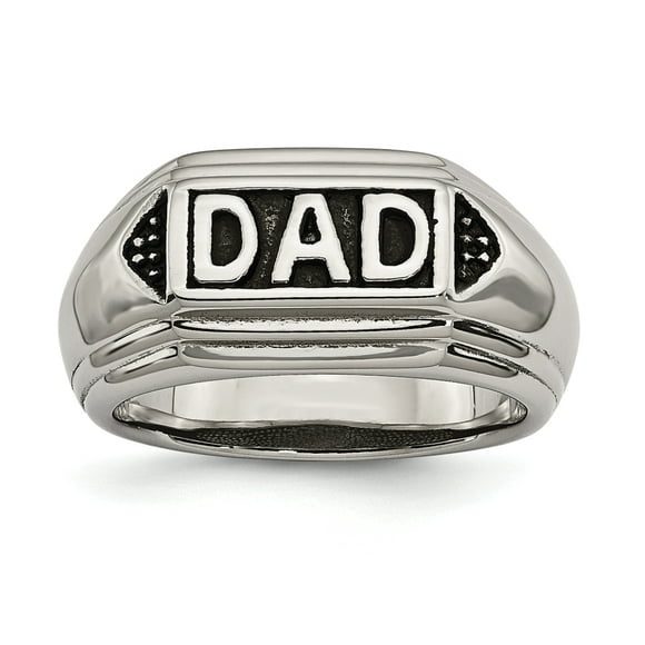 Stainless Steel Black Dad Ring Man  For Dad Mens  For Him