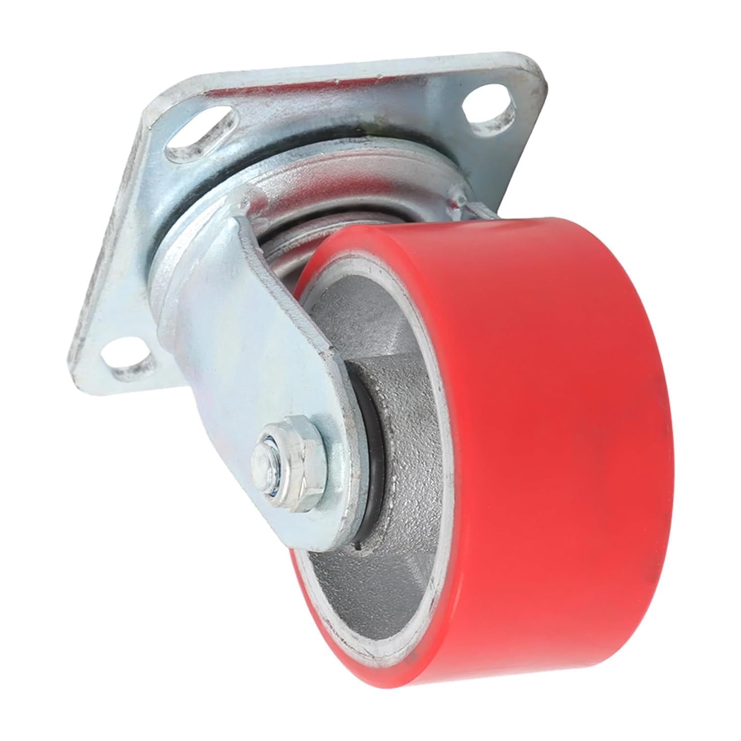 4 Pack Industrial Plate Swivel Caster Wheels 4 Inch 2800 Lbs Load Capacity Heavy Duty Casters Polyurethane Wheel for Furniture, Workbench, Cart