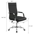 thumbnail image 5 of Lacoo Mid-Back Faux Leather Office Desk Chair Executive Conference Task Chair with Arms, Black, 5 of 10