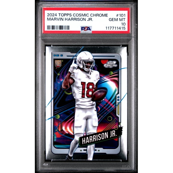 Graded 2024 Topps Cosmic Chrome Marvin Harrison Jr #101 Rookie RC Football Card PSA 10 Gem Mint