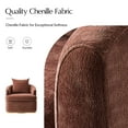 thumbnail image 6 of Tina's Home Modern Minimalist Chenille Fabric Swivel Accent Chair with Curved Backrest Rust, 6 of 6