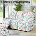 thumbnail image 3 of ZIATUBLES Stretch Recliner Sofa Covers Paw Love Heart White Printed Couch Slipcover 8 PCS 3 Seater Recliner Chair Covers Soft Fitted Furniture Protector with Storage Pocket for Living Room, 3 of 9