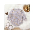 thumbnail image 3 of Seyurigaoka Newborn Baby Girls Romper Tops Floral Ribbed Playsuits Long Sleeve O Neck Loose Casual Jumpsuits for 0-24M Toddler Kids, 3 of 9