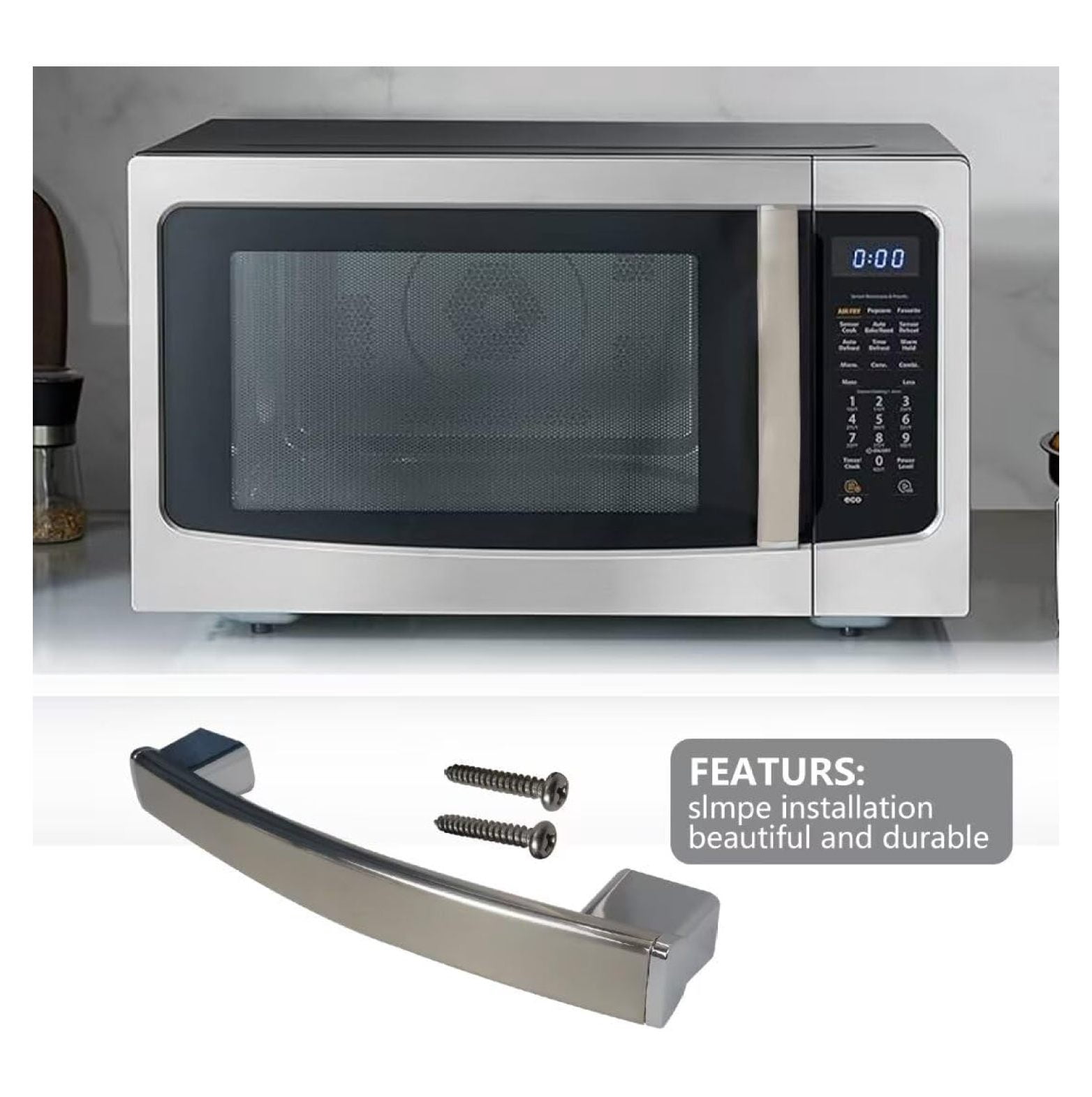 WB15X26821 Microwave Door Handle Replacement for Microwave Parts JVM6175EK1ES, JVM6175EK2ES, Replaces PS11736302, EAP11736302 WB15X20402-9.84"x1.2" by