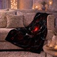 thumbnail image 5 of Glowing Crimson Center Within A Black Rose, Cozy Flannel Blanket with Dark Fantasy Floral Print, Housewarming Gift for Dark Floral Enthusiasts, Home Decor for Bedroom and Living Room, 5 of 7