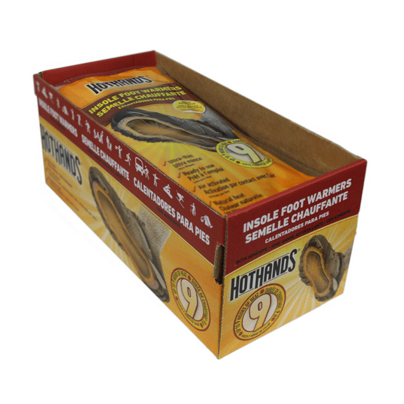 HotHands Insole Foot Warmers, Ultra-Thin, Ready to Use, Air Activated Natural Heat, Up to 9 Hours of Heat, Case of 16 Pouches (2 Insole Foot Warmers per Pouch)