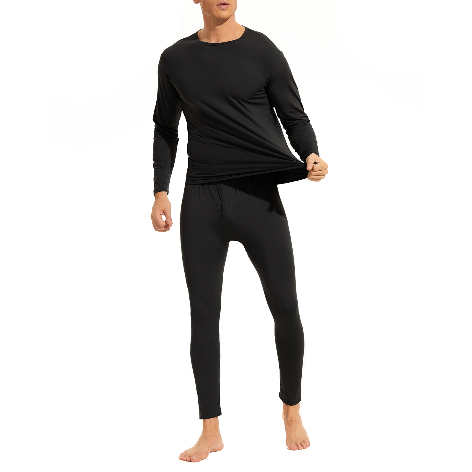 American Trends Soft Mens Long Johns Thermal Underwear Two Piece Thermal Underwear Set For Men