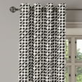 thumbnail image 3 of Ambesonne Black and White Grommet Curtain, Rounded Circles, 50" x 63", Black Off White, 3 of 6