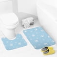 thumbnail image 4 of Ultra Soft Bathroom Rug And Mat Set, 2 Piece Bath Mat and U-Shaped Toilet Rug, Absorbent Non Slip Bathroom Rugs Fit Under Door For Summer Using, 4 of 6