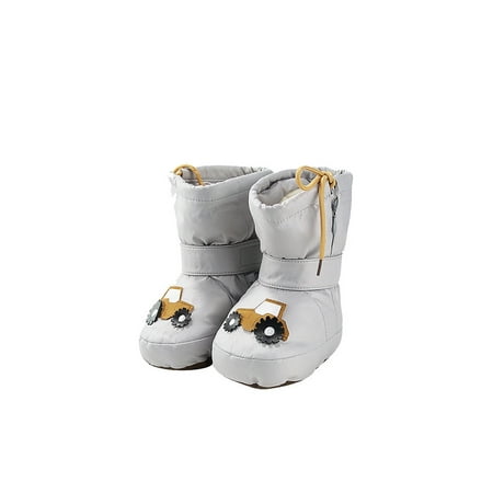 

Gomelly Infant Baby Crib Shoes Animal Print Winter Bootie Magic Tape Comfort Warm Shoe Non-slip Booties Walking Casual Ankle Boot Car Light Gray