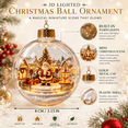 thumbnail image 2 of Glowing Christmas Story Ornament, 3.15in Light-Up Mini Holiday Scene with Warm LED Light, Festive Keepsake Gift for Home Christmas Party Tree Mantel Holiday Decoration, F, 2 of 7