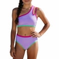 thumbnail image 3 of Mnyotv Girls' Two Piece Bikini Set High Waist Swimsuits Beach Swimwear Teen Girl Summer Outfits Bathing Suits Size 11-12 Years, 3 of 6