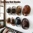 thumbnail image 5 of 2.8 Inch Hat Hooks for Wall - Cowboy Hat Rack, Strong Adhesive Cap Holder, Organizer for Baseball Caps, Wide-brimmed Hat, 5 of 9