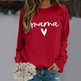 thumbnail image 4 of Mama Sweatshirts for Women Fall Winter Long Sleeve Crewneck Mothers Day Sweatshirt Mom Shirt Pullover Tops, 4 of 5