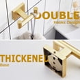 thumbnail image 6 of KOKOSIRI Robe Hooks Bathroom Double Towel Coat Hook for Bath Kitchen Wall Mounted, 2 Pack Brushed Gold Stainless Steel B1015BG-P2, 6 of 7
