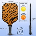 thumbnail image 4 of Pickleball Paddles Set Of 2, Fiberglass Surface, Animal, Leopard Print, 4 Balls & Bag, 4 of 5