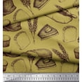 thumbnail image 3 of Soimoi Poly Georgette Fabric Rolling Pin,Wheat & Sandwich Bread Food Printed Fabric 1 Yard 42 Inch Wide, 3 of 3