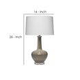 thumbnail image 5 of Benjara BM242122 Ceramic Table Lamp with Single Gourd Design, White & Grey, 5 of 5