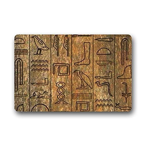 WinHome Ancient Egypt Hieroglyphic Doormat Floor Mats Rugs Outdoors