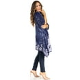 thumbnail image 4 of Sakkas Adalwin Desert Sun Lightweight Circle Ponch Tunic Top Blouse W / Embroidery - 35-NavyWhite - One Size, 4 of 5