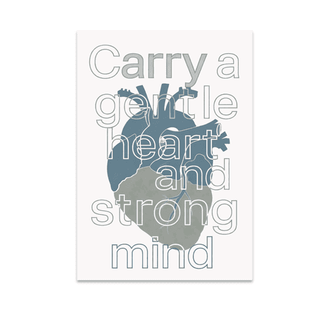 Carry a Gentle Heart and Strong Mind - Mindfulness Decor - 13x19 Poster Print