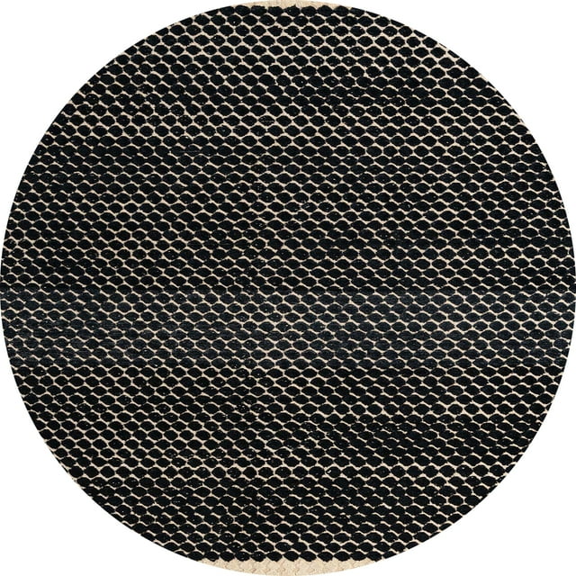 Ahgly Company Machine Washable Indoor Round Abstract Sandstone Brown Area Rugs, 4' Round