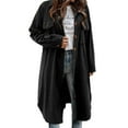 thumbnail image 3 of Womens Plaid Shacket Jacket Long Corduroy Shirt Casual Lapel Button Down Flannel Trench Coats, 3 of 6