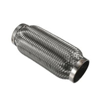 60x200mm Car Exhaust Flexible Pipe Tubing Universal Exhaust Flex Joint Stainless Steel Silver Tone