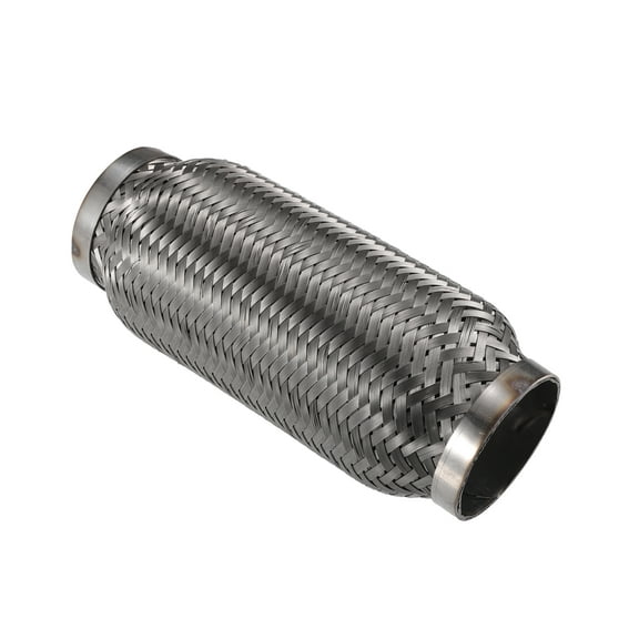60x200mm Car Exhaust Flexible Pipe Tubing Universal Exhaust Flex Joint Stainless Steel Silver Tone