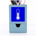 thumbnail image 1 of Temperatura cuadrado azul marca de advertencia Tarjeta de clip de pluma del gestor de suministros de oficina, 1 of 3