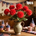 thumbnail image 4 of CuiLiyq Artificial Chrysanthemums Flowers Burgundy Flowers, Single Stem Chrysanthemum Spray for Independence Day Wedding Decor, Red, 4 of 6