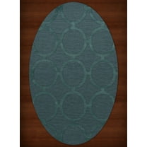 Dalyn Dover Area Rug DV14 Dv14 Teal Circles Rings 9' x 12' Oval