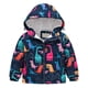 thumbnail image 1 of Gibobby Chamarra de forro polar para niños y niñasNiñas Niños Invierno Animal Animados Dinosaurio Impresiones Abrigo Con Capucha Chaqueta Espesar A De Vi(Azul, 1-2 Años), 1 of 5