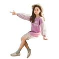 thumbnail image 4 of Vestido de primavera y otoño para niñas, suéter elegante para niñas pequeñas, vestido de princesa de manga larga con hilo para niñas pequeñas, 4 of 5