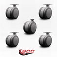 thumbnail image 2 of 3 Inch Gray Heavy Duty Floor Safe Twin Wheel Casters Top Plate Set of 5 SCC, 2 of 2
