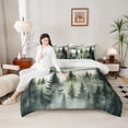 thumbnail image 4 of Homewish Pine Tree Bedding Comforter Set,Tropical Botanical Plant Twin Comforter Sets,White Green Bedding Set For Mane Women,Super Cozy Room Decor Reversible,2-Piece, 4 of 8